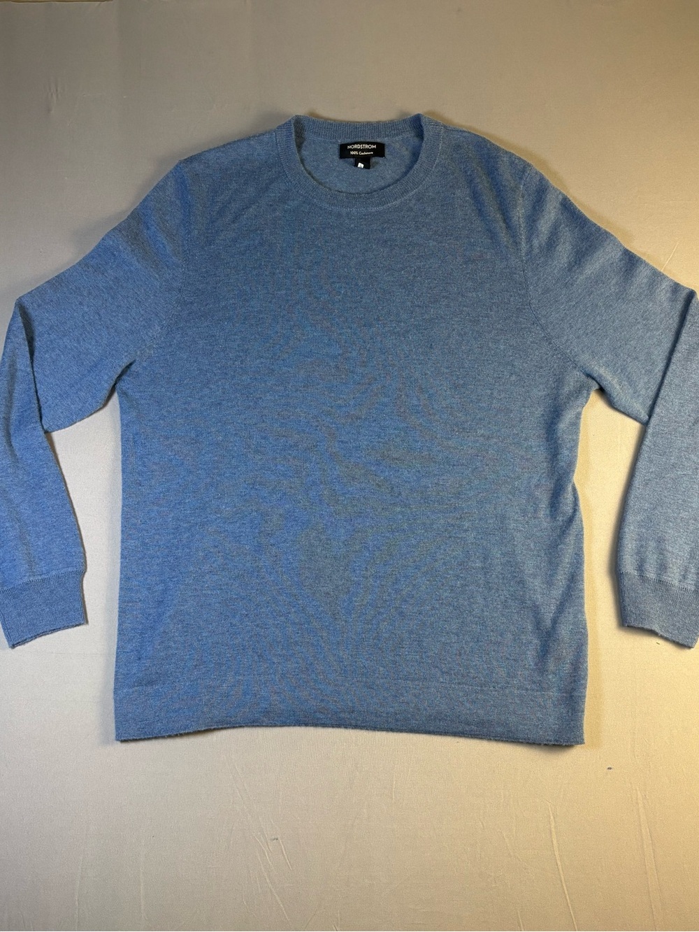 Nordstrom 100% Cashmere Crewneck Sweater - Heather Blue Size Large